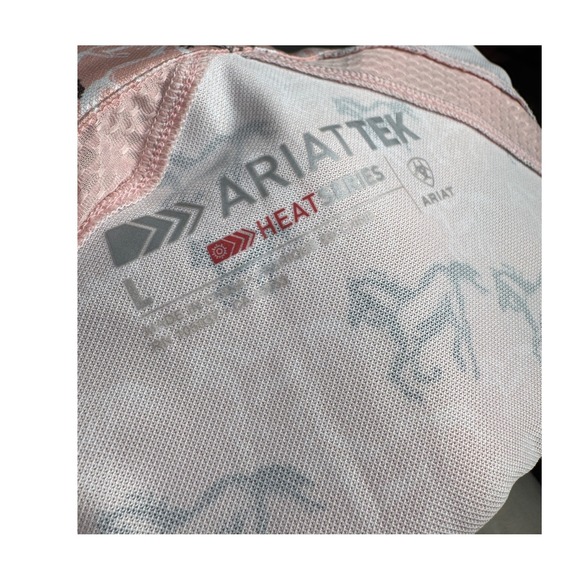 Ariat Sunstopper 2.0 Horse Print 1/4 Zip UPF Equestrian Riding Shirt L - Picture 8 of 8